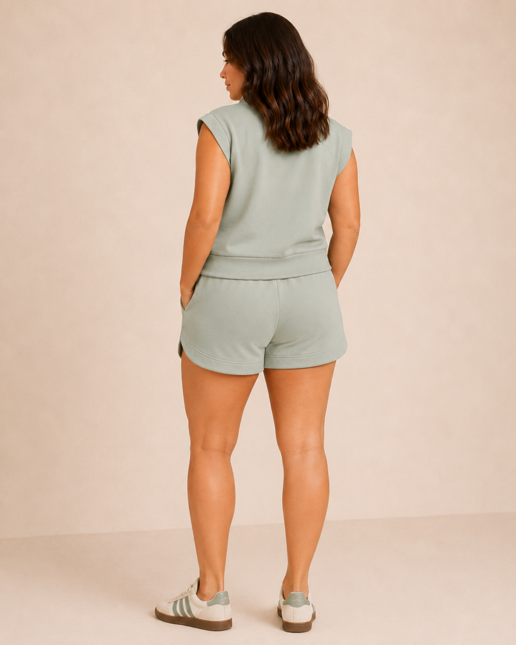 The Fourth Trimester Sage Quarter-Zip Short Set