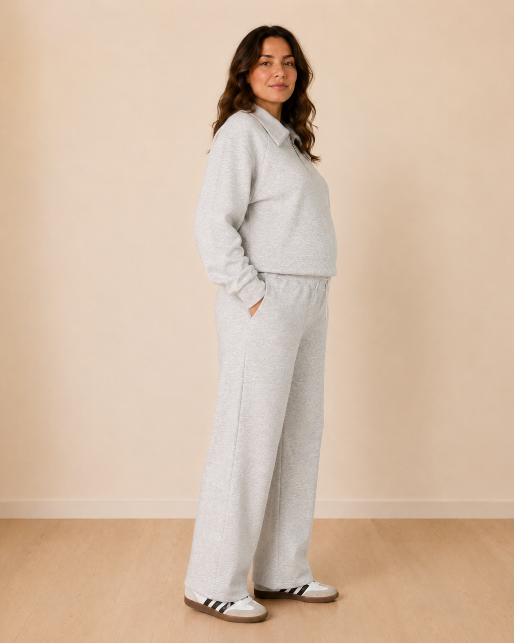 The Everyday Wide Leg Pant — Heather Grey